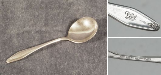 Silver plated spoon with initials