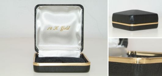 Jewelry box with gold frame