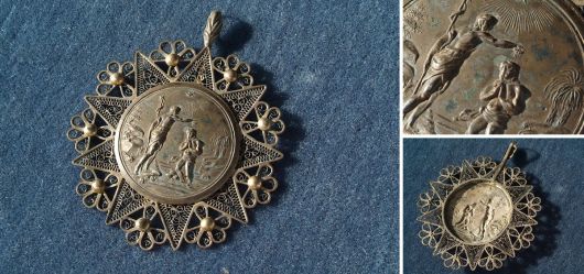 Christening pendant in brass