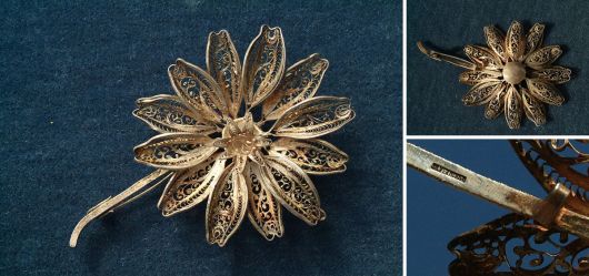 Filigree Art Nouveau brooch