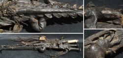 Splendor weapon hanger with prepared crocodile / North Africa 1. half 19. century