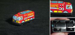 Vintage Japan Tin Toy Fire Truck Emergency Vehicle