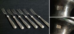 6 old three-pronged WMF forks