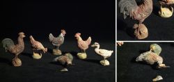 6 Stk. Bauernhof-Figuren aus Masse