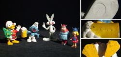 Lot of plastic figures - cartoon characters from the 1980s