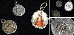 Three old Christian silver pendants 1880 - 1900