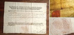 Authentifizierungsdokument aus Rom 1768
