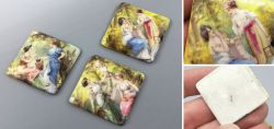 Three little miniature paintings around 1900