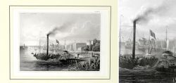 Bordeaux Ansicht mit Raddampfer 1850