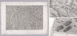 Historische Landkarte Schlosshof und Stampfen in Ungarn & Umgebung ca. 1835