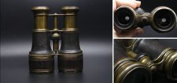 Fernglas / Opernglas Messing Leder 19. Jahrhundert