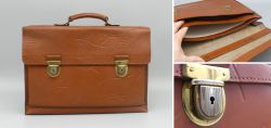 Vintage braune Ledertasche, Aktentasche; 1950 � 1960