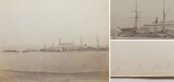 Albumin Foto, Port Ibrahim Sues, Khedivial Trockendock, Suez Dry Dock, um 1880