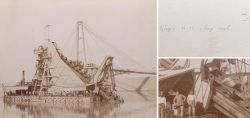 Albumin Foto Suezkanal Schwimmbagger Drague Nr 19 Kette Um 1875