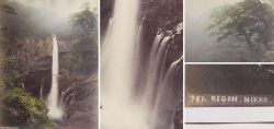 Albumin Foto, Japan, Handkoloriert, Kegon F�lle, Wasserfall Nikko, um 1890