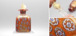 Murano Millefiori Flakon aus Venedig, Goldfolien-Technik Antikes Parf�mfl�schchen Italien Klassischer Glasflakon Vintage