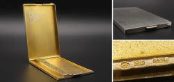 WWII Zigarettenetui, Silber 900, Wiedehopf Punze, �sterreich, Militaria Gravur, 1940 Art Deco