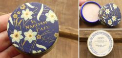 Art Deco Puderdose von Mury, Le Narcisse Bleu Naturelle, um 1930 Antike, Poudre de Riz