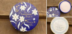 Art Deco Puderdose von Mury, Le Narcisse Bleu Chair, um 1930 Antike, Poudre de Riz