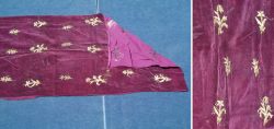 Wine-red material with gold brocade